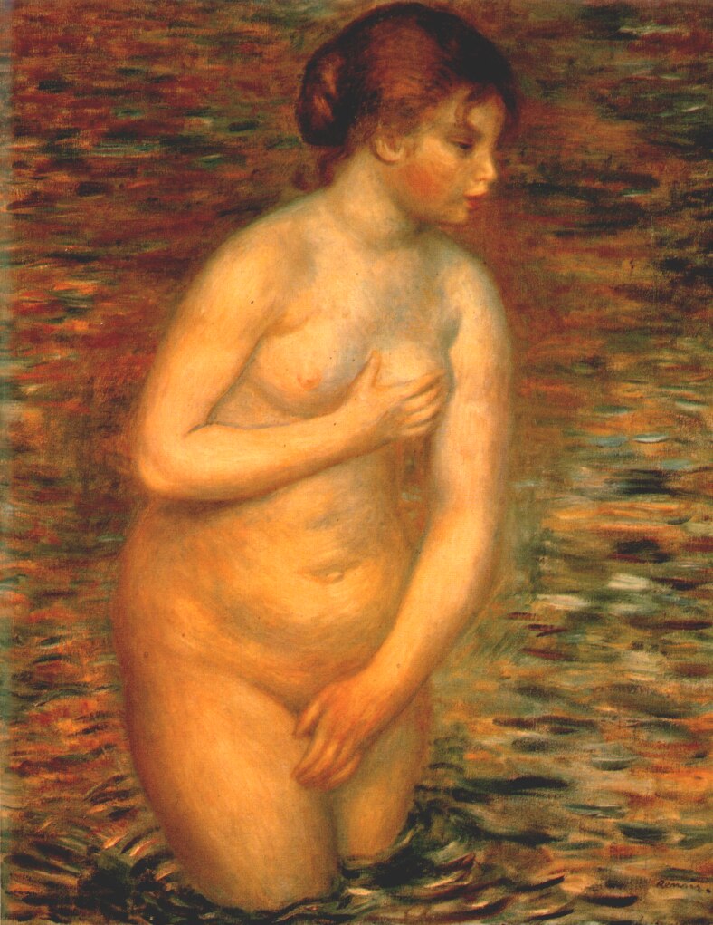 Nude in the water - Pierre-Auguste Renoir painting on canvas